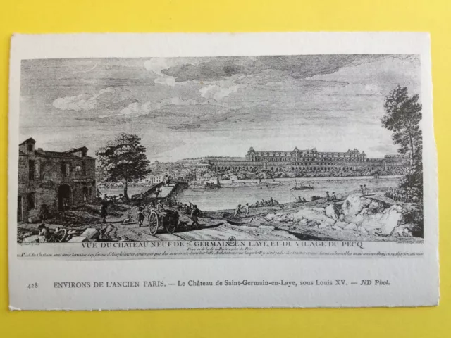 cpa engraving approx. de l'ANCIEN PARIS Le CHATEAU de St GERMAIN Village du PECQ