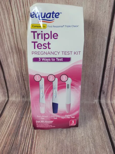 Paquete de 3 kit de prueba de embarazo triple equivalente 3 vías detección precisa de más del 99%