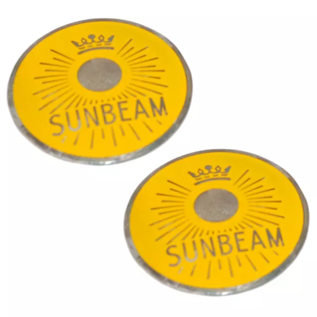 Par Amarillo Sunbeam Monogram S7 S8 Moto Gasolina Tanque Insignia Juego ECS