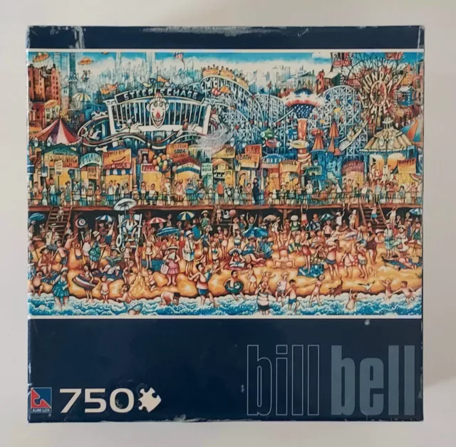 Bill Bell 750 Piece Jigsaw Puzzle Sure Lox Coney Island Beach Steeple Chase