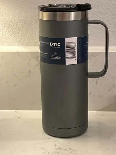 RTIC 20oz Travel Coffee Cup/Mug Stainless Steel Vacuum Insulated Black (NEW) 3