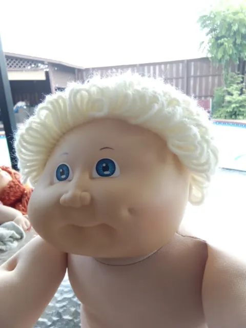 Cabbage Patch Boy Head Mold ³ Blond  Blue Eyes One Dimple