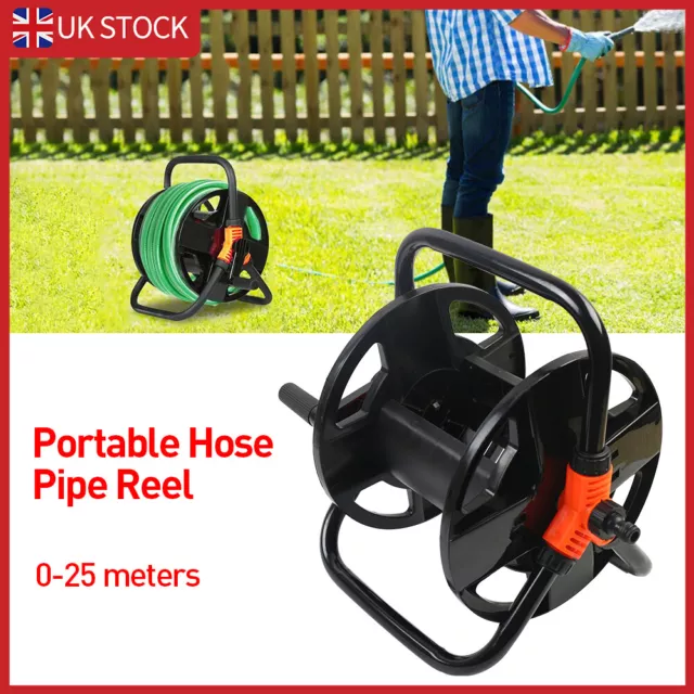 Portable Hose Pipe Reel Garden Cart Free Standing Holder Water Hose 20m