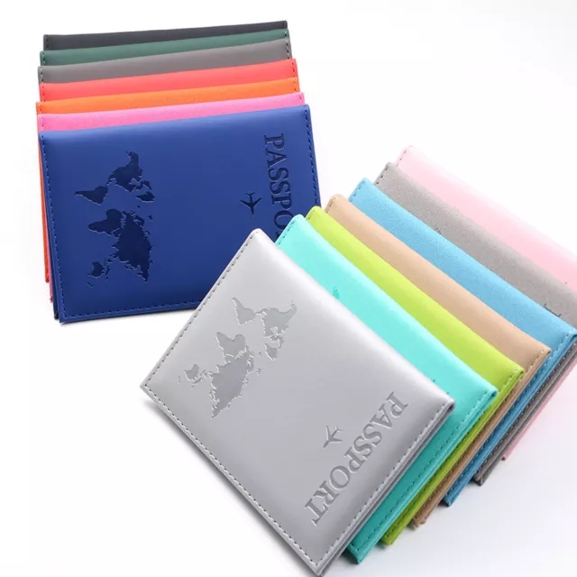 Passport Cover PU Leather Marble Travel ID Credit Card Passport Holder Wallet