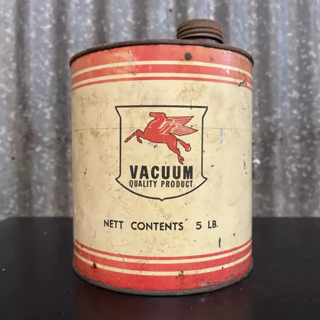 Vacuum Oil Co. 5Lb  Pound Grease Australian Vintage Tin