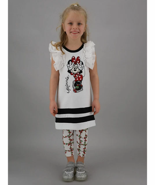 Monnalisa  Abito Vestito Bambina Topolina Minnie Estate  4  Anni Sconto 50%