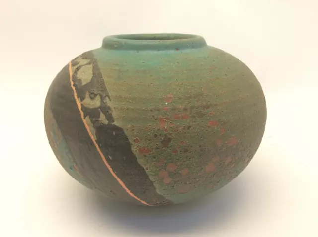 Painted Multi-Color Pottery Terra Cotta Large Vase Decorative Bowl Vintage Used 3