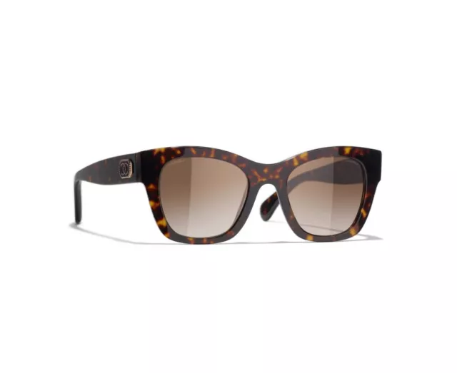 CHANEL 5478 C 714/S5 Sunglasses Dark Tortoise/Brown Grd w/ Gold Coco Charms  Logo $218.88 - PicClick