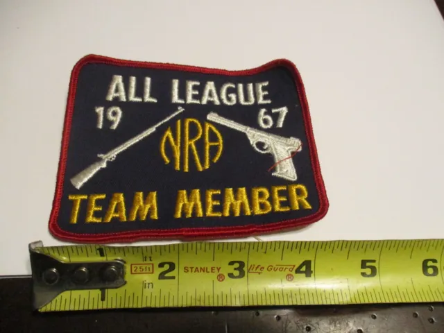 Nra 1967 All League Team Member Rifle & Pistol Vintage Original Shooting Patch