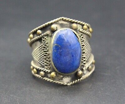 Afghan Ring, Afghan Traditional Ring, Belly Dance Lapis Lazuli Stones Ring 10US