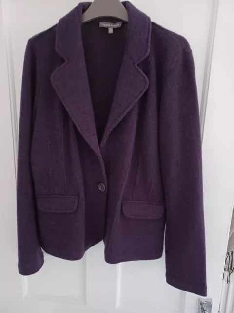 Laura Ashley size 14 plum colour wool Jacket. Worn few times but good condition