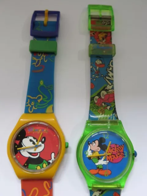 2x Micky Maus Armbanduhr - Orig. Disneyland Paris 1996 - Mickey Mouse Wristwatch 2