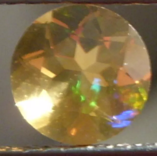 .88ct Faceted Golden Mexican Precious Opal With Partial Color Play Round SPECIAL