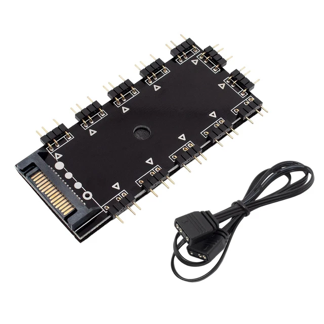 2 Pièces Câble Répartiteur LED ARGB 1 à 2 - Connecteur 3 Broches 30cm Pour Ventilateurs Et Bandes Lumineuses