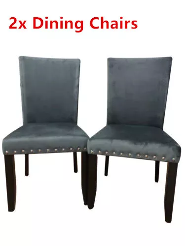 2x Dining Chairs Padded Chair Cafe High Back