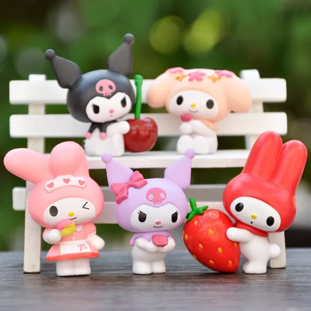 My Melody Kuromi Anime Pvc Figures Set/5pcs Doll Pvc Decorate Toys Dolls