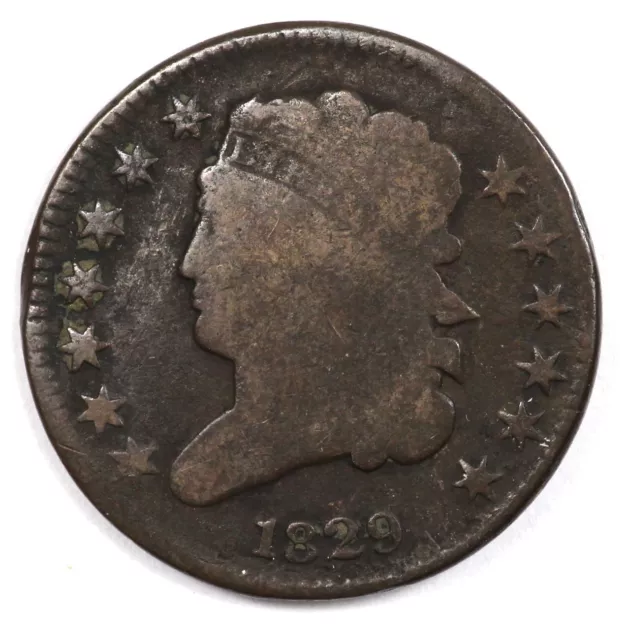 1829 Classic Head US Copper Half Cent 1/2C