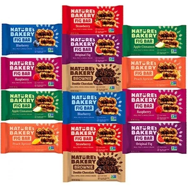 NATURES BAKERY WHOLE Wheat Fig Bars, Variety Pack 14ct Includes Brownie