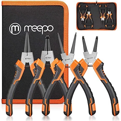 Snap Ring Pliers Set, Heavy Duty 4-piece 7-Inch Internal External Circlip Pliern