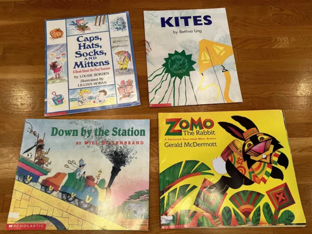 Scholastic Big Books Lot of 4 Oversize Easel Teacher Read Along School Class Scholastic Big Books Lot of 4 Oversize Easel Teacher Read Along School Class