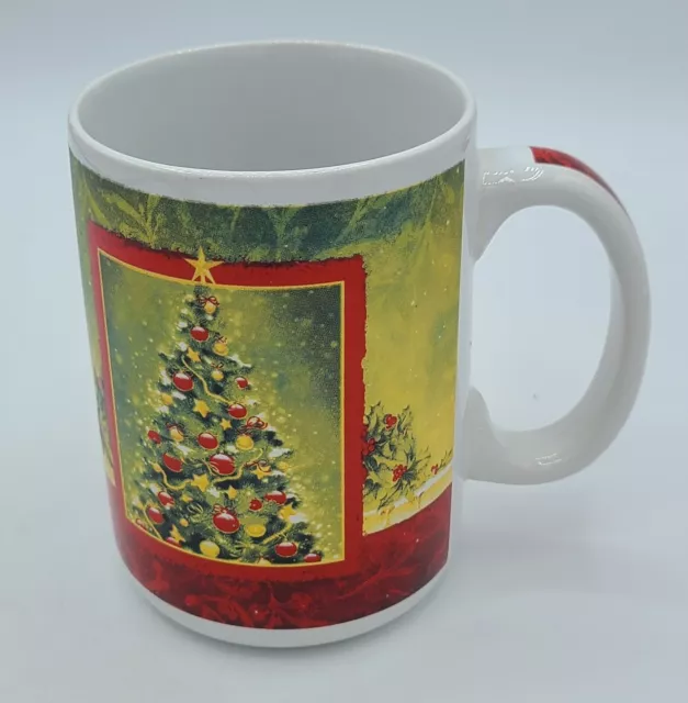 Christmas Coffee Tea Cup Mug Tree Vintage Traditional Holiday by Jay Red 12 oz