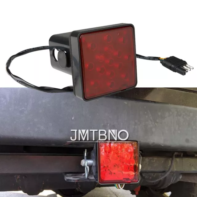 15-LED Brake Light Running Trailer Hitch Cover Fit 2" Towing & Hauling For Truck