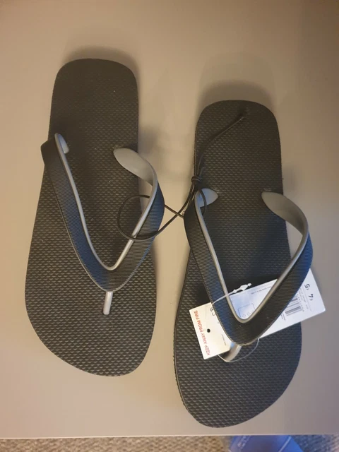 MENS TESCO BLACK Flip Flops Size 7-8 ***New*** PicClick UK