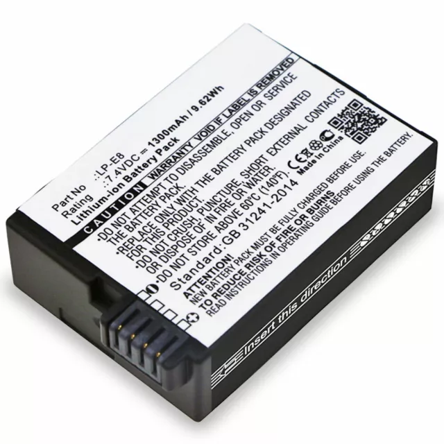 Batterie pour Canon EOS 700D EOS Kiss X5 EOS 600D EOS 550D EOS 650D 1300mAh