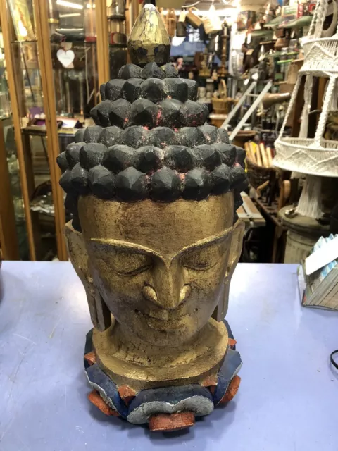 Vintage Buddha Carved Head