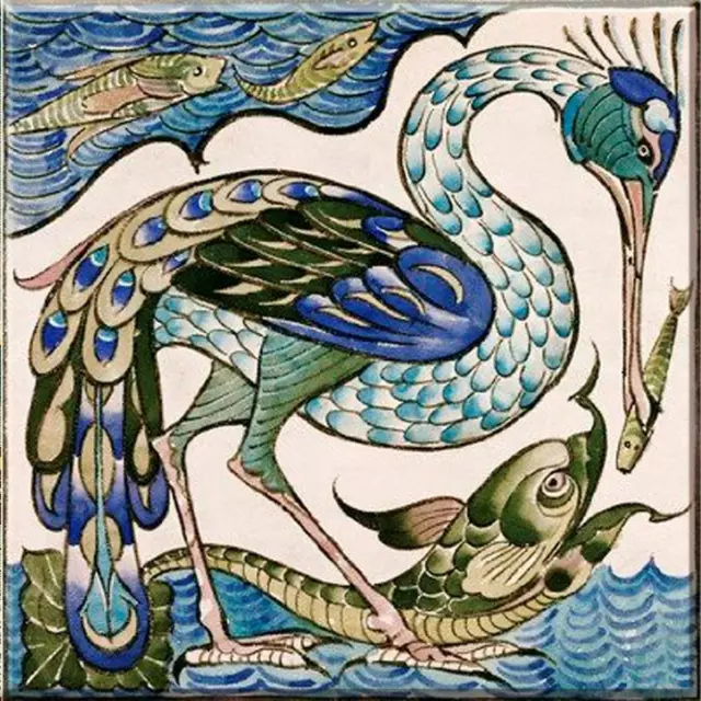 Ceramic Tile Art Nouveau Vintage Rare Reproduction Majolica- Many to Choose From