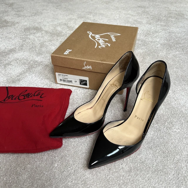 christian louboutin iriza 100 black patent size 37 AUTHENTIC