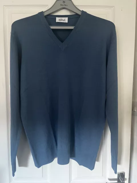 Afibel 50% Mireno 50% Acrylic Wool Jumper Blue Size 40/42