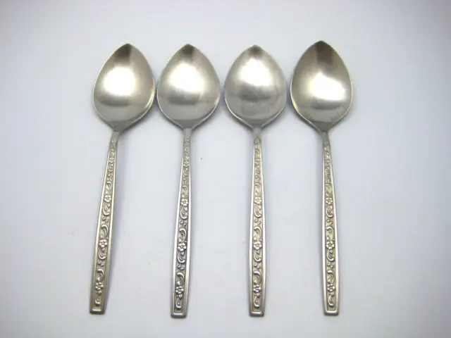 4 West Bend Oneida Miracle Maid Stainless Oval Place Soup Spoons Flatware 6 7/8