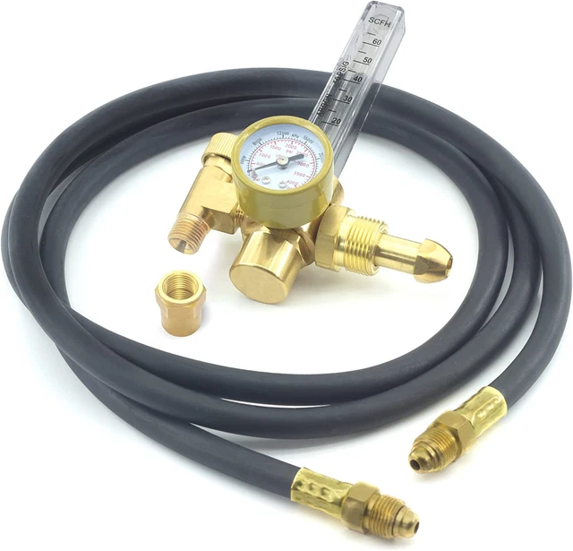 AWLOLWA Argon CO2 Mig Tig Flow Meter Welding Weld Regulator Gauge Gas Welder CGA