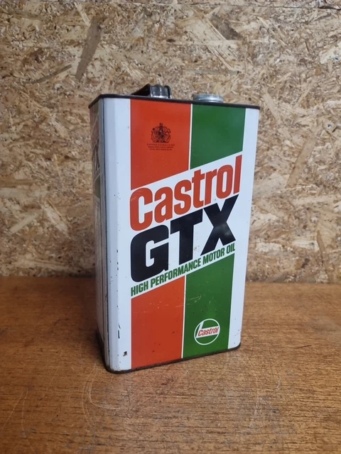 VINTAGE CASTROL GTX Motor Oil Tin Can Full And Sealed £92.95 - PicClick UK