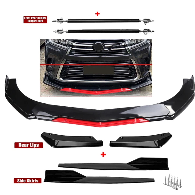 Front Rear Bumper Lip Spoiler Splitter Body Kit Side Skirt For Toyota Highlander