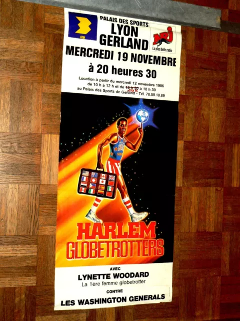 Affiche   BASKET HARLEM GLOBE TROTTERS  à Lyon  sport an 80 / 90 Poster