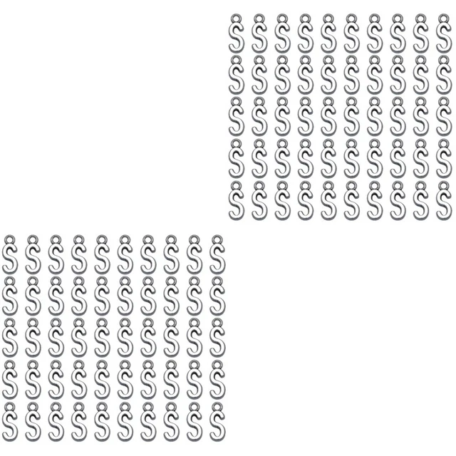 100 pcs Legierung Anhänger DIY Mode Englisch Alphabet S Charme Für Armband