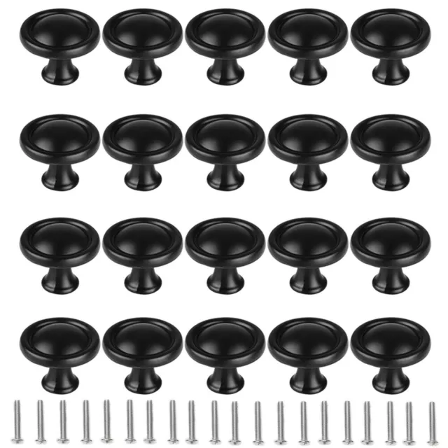 20PCS Aluminum Kitchen Cabinet Door Drawer Knobs Black Handles Hardware Pulls