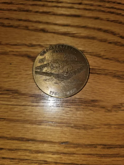 Vintage Bronze Token- 1964 Bicentennial Of Chambersburg, PA