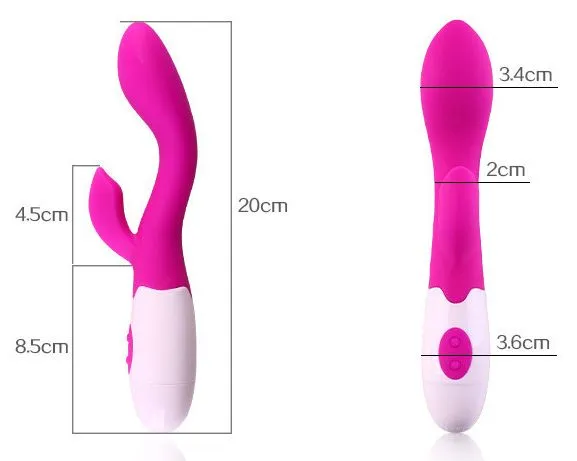 Silicone Dual Vibrators 30 Speed Adjustable Vibrating Modes Waterproof GSpot -N2