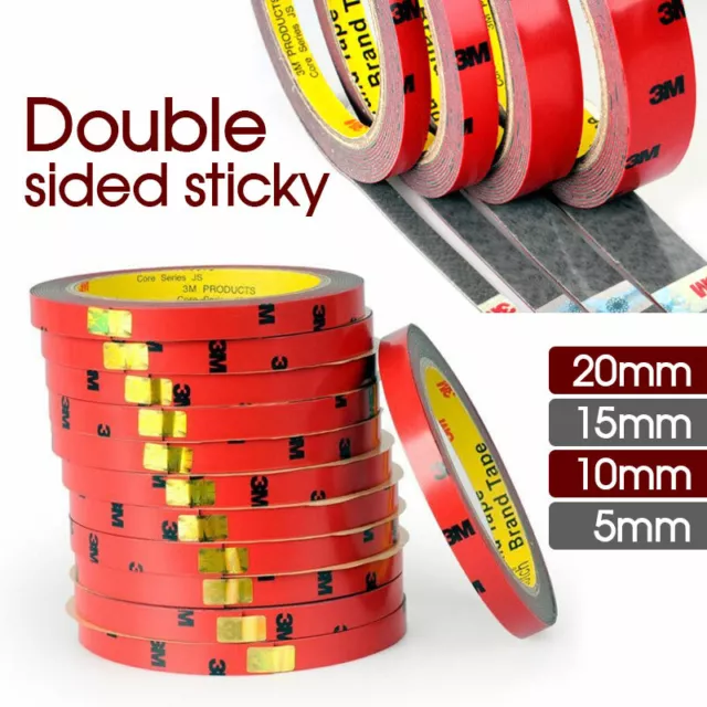 3M Double Sided Sticky Strong Permanent Versatile Roll Tape Heat Resistant NEW