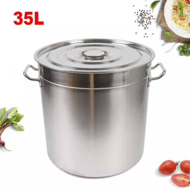 35 Liter Edelstahl Kochtopf Gulaschkessel Suppentopf Spargeltopf Soßentopf DHL