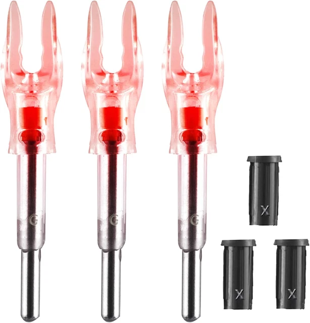 G/4.2mm Lighted Nocks for Arrows with .165".204" Inside Diameter 3PCS+X Bushings