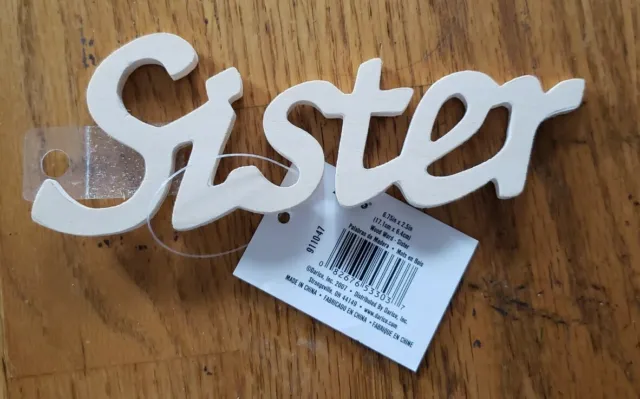 SISTER Word Unfinished Wood Script Craft Sign cutout laser cut 7 X 3