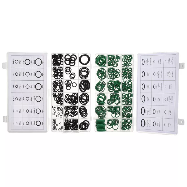 495 Pcs Gasket Rubber O Rings Assortment Silicone Kit Car Black Washers