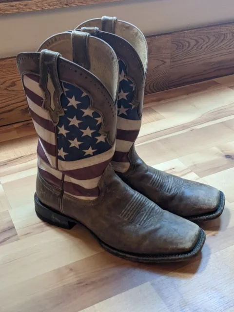 ARIAT RANCHERO BROWN Blue Leather Cross Design Cowboy Boots 10007679 Mens 8.5 54.95 PicClick
