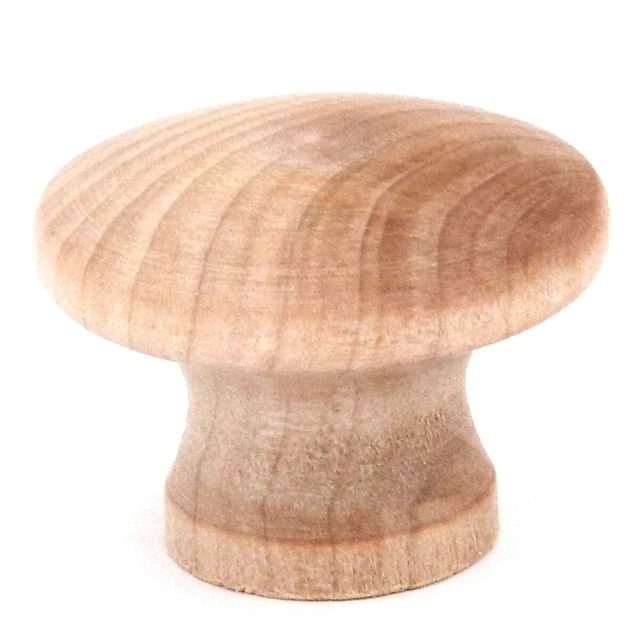 1 Pair P184-UW Natural Wood 1 1/4" Cabinet Knob Pulls Belwith Woodcraft