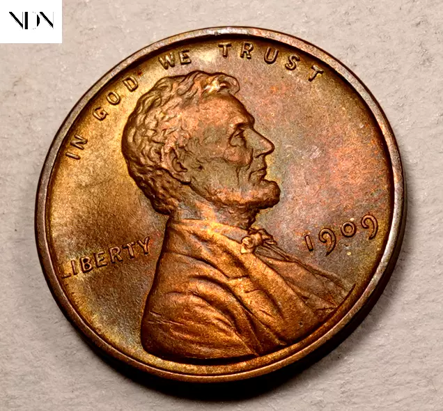 1909 VDB Lincoln Wheat Penny Cent - Gem BU+++ (red/bn) - Better Date! #W496