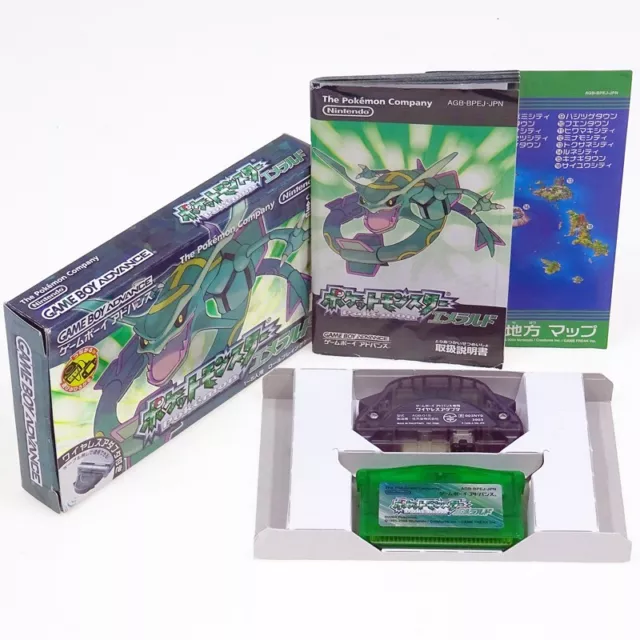 POKEMON EMERALD + Wireless Adapter Nintendo Game Boy Advance Japan Import GBA